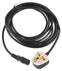 Power Lead IEC -13 Amp Plug 5M 10 Amp Fuse